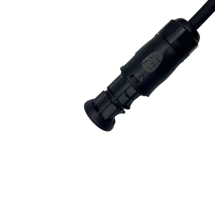 Balcony Photovoltaic System Rubber Insulation AC Power Cord H07RN-F IMQ 3pin Plug with Betteri BC01 IP68 Connector
