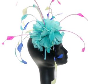Quality Event Party Supplies Coque and Goose Feather Flower Mount with Headband 15*30 cm wholesale