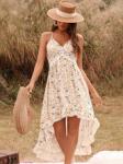 Sexy Summer Women Dress 100% Polyester Breathable High Waisted