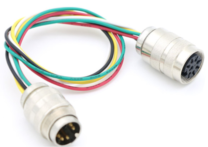 Flange DIN 8Pin AISG cable panel mount connector M16 cable assembly with JST connector