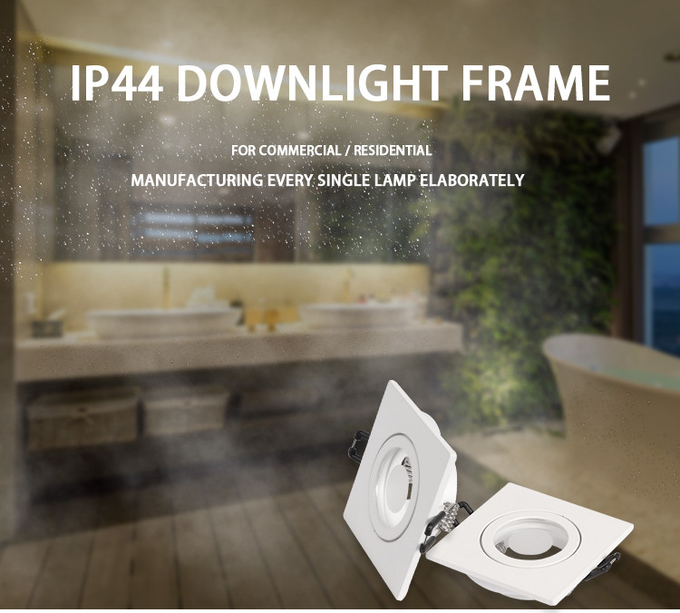 Recessed Spotlight Frame Round Aluminum 60mm Cut-out MR16 GU10 IP44 Rated