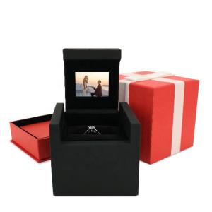 Quality HD 5inch Screen video box Necklace Gift Paper Led Small Customized Logo And Set Luxury Jewelry Box lcd invitation card wholesale