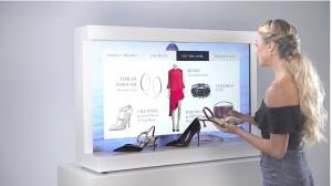 Quality White Color Interactive Showcase Display Screen For Clothes Advertising wholesale