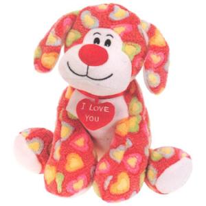 Quality Custom Stuffed Animal Dogs With Red Heart , Fashion Small Plush Dog wholesale