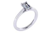 1.05 Ct 14K Solid Gold Jewellery , Emerald Cut Diamond Engagement Rings EM7.86×2