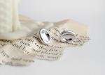 925 Sterling Silver Oval Stud Earrings Simple Geometric Concave Shape