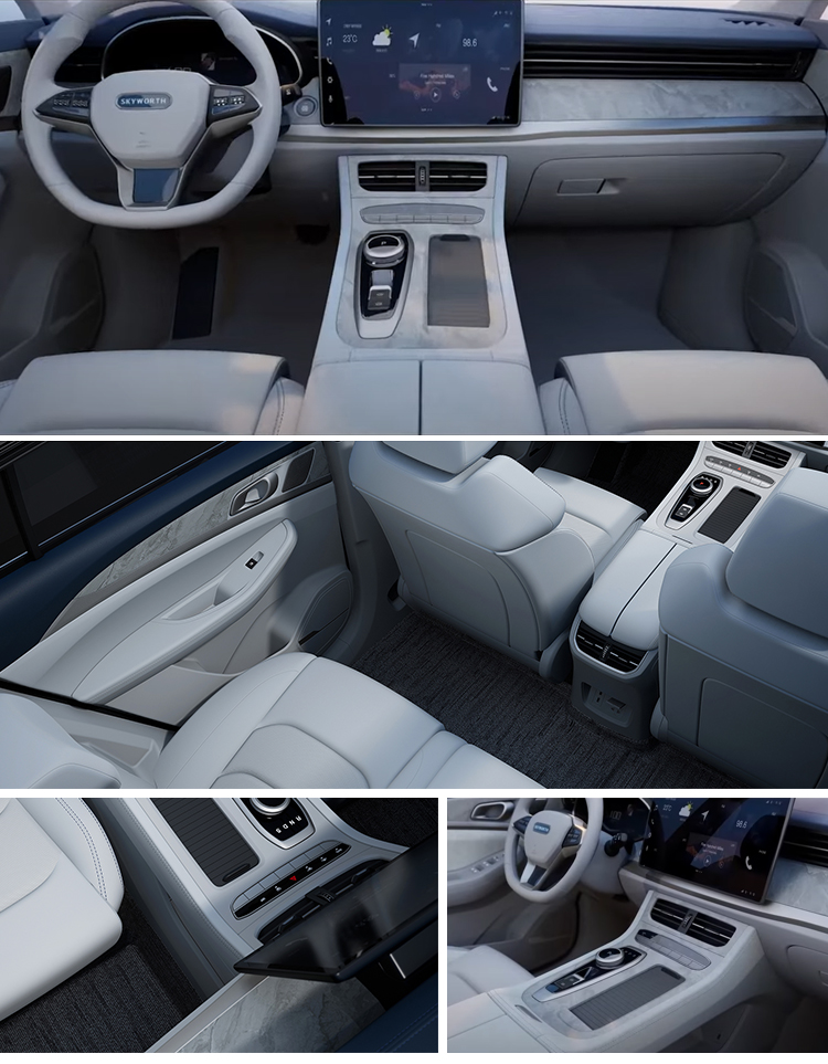 Skyworth 2024 HT-i II SUV Electric And Hybrid Car With 1.5L Engine 205km MAX Range Left Steering Light Interior Dark Col