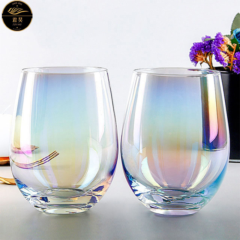Best Selling Handleless Clear Lead Free Crystal Wine Glass With Pineapple Decoration