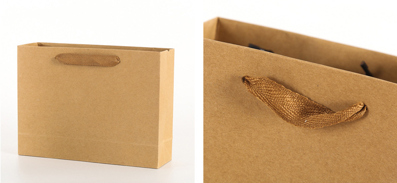 Simple Style Gift Bags With Ribbon Handles CMYK 4 Color Offset Printing