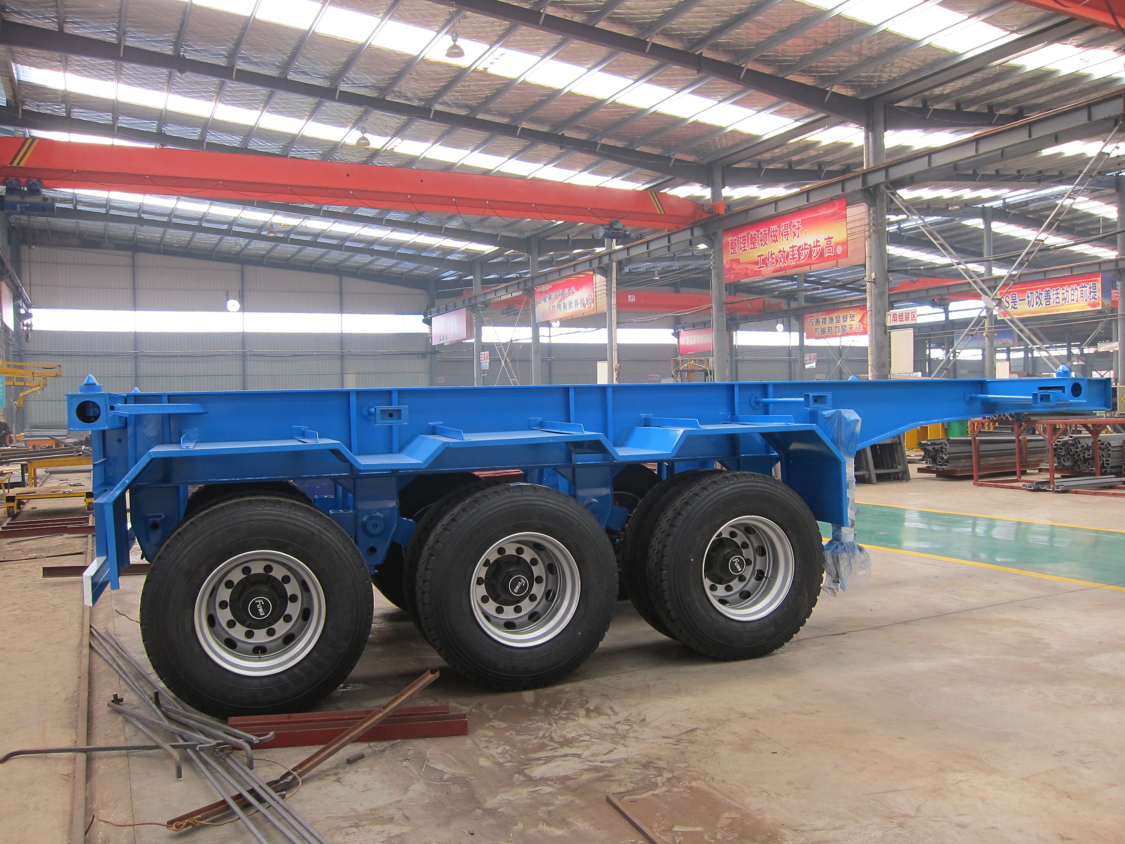 Shandong Juyuan 20ft 40ft Skeleton Chassis Container Semi Trailer Sturdy Steel Design