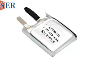 Quality CP502025 Li-MnO2 Soft Ultra Thin Battery Pouch Cell 550mAh Long Life For Animal Tracking wholesale