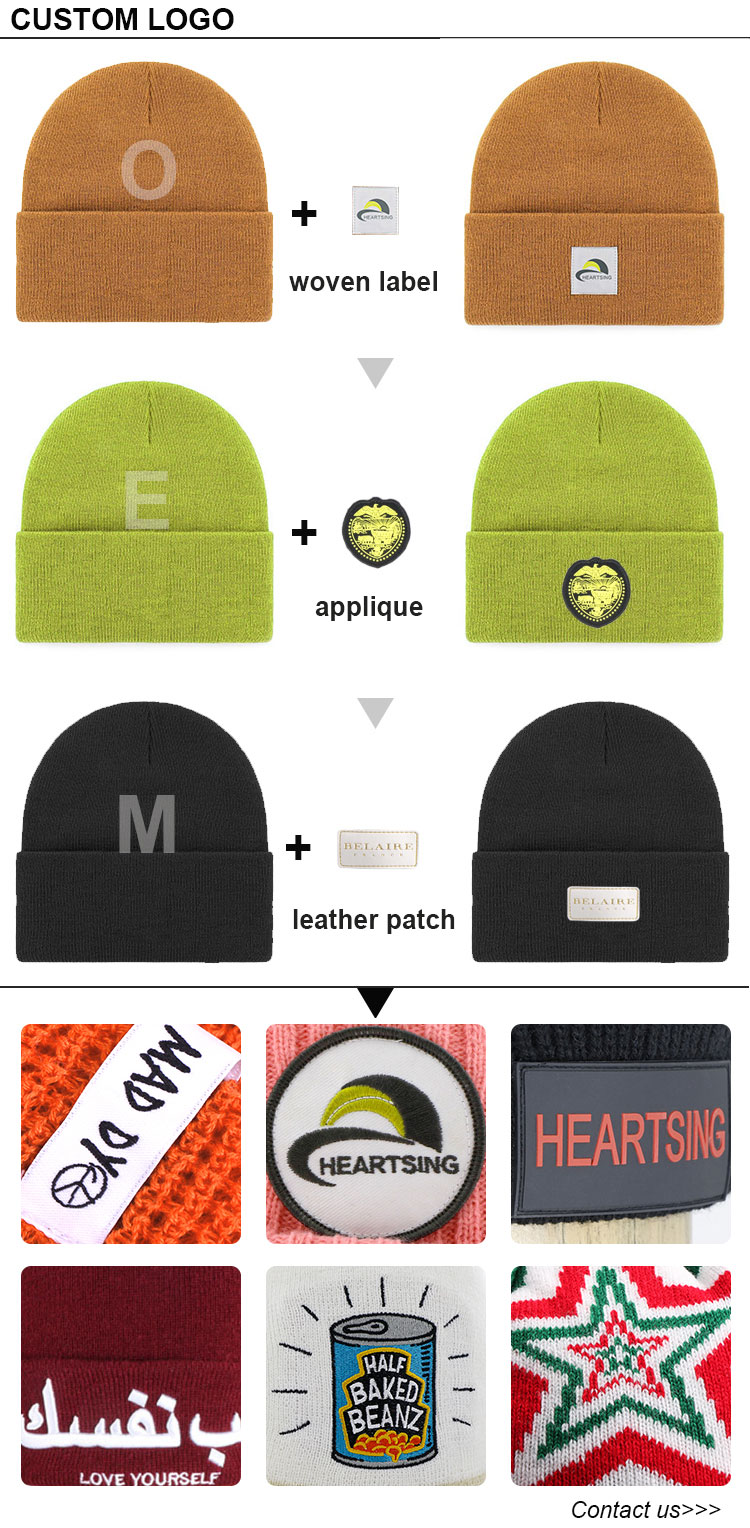 Hip Hop Style Knit Beanie Hats Oversized For Skiing Winter