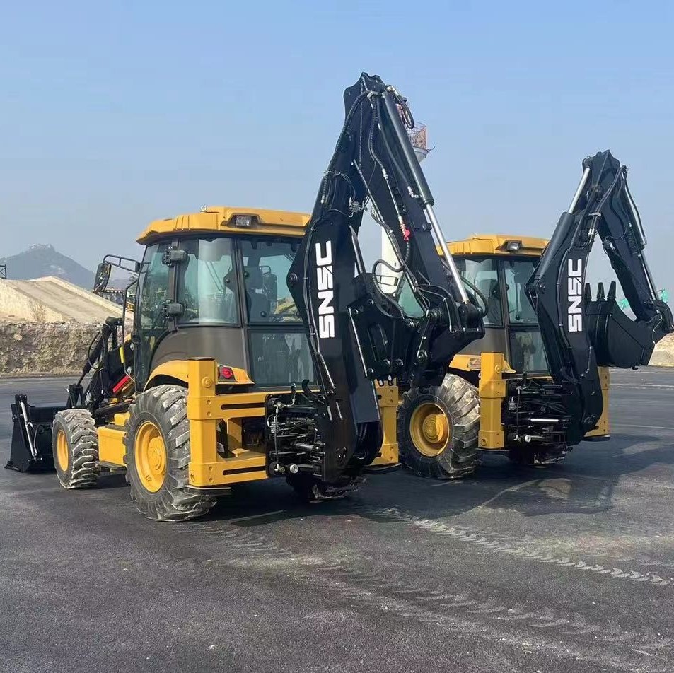2.5 Ton Wheel Type Excavator Backhoe Loader Design with 2740mm Bucket Dumping Height