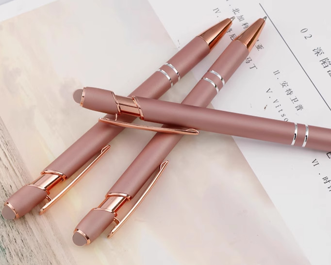 Metal press pen, aluminum rod, touch screen ballpoint pen company gift pen with custom logo exhibition pen