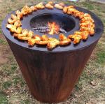 Modern Cone Barbecue Corten Steel Outdoor Stove Top Grill Wood Burning