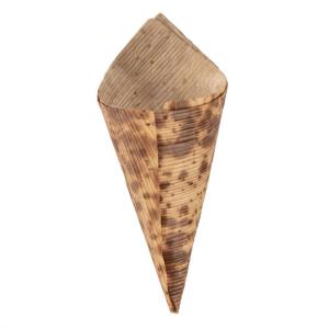 Quality LFGB Bamboo Leaf Disposable Serving Cone For French Fry wholesale