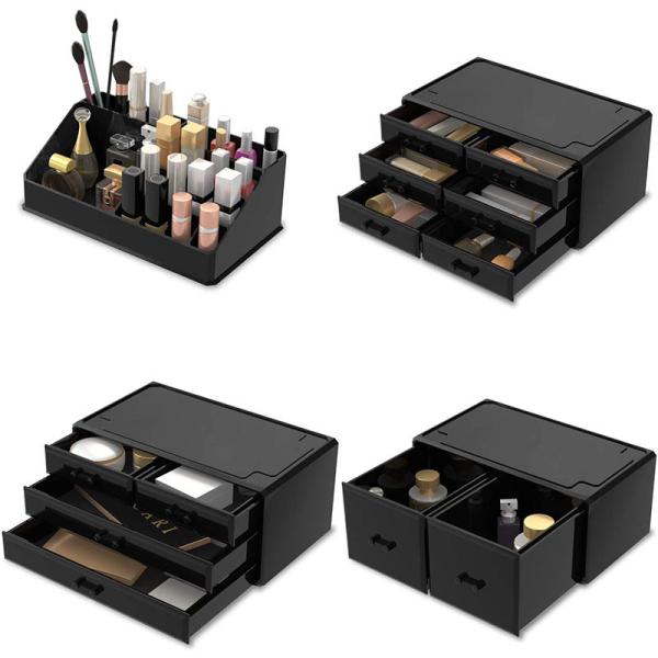 Cheap PS Black Acrylic Makeup Organizer H40CM Lipstick Organizers for sale