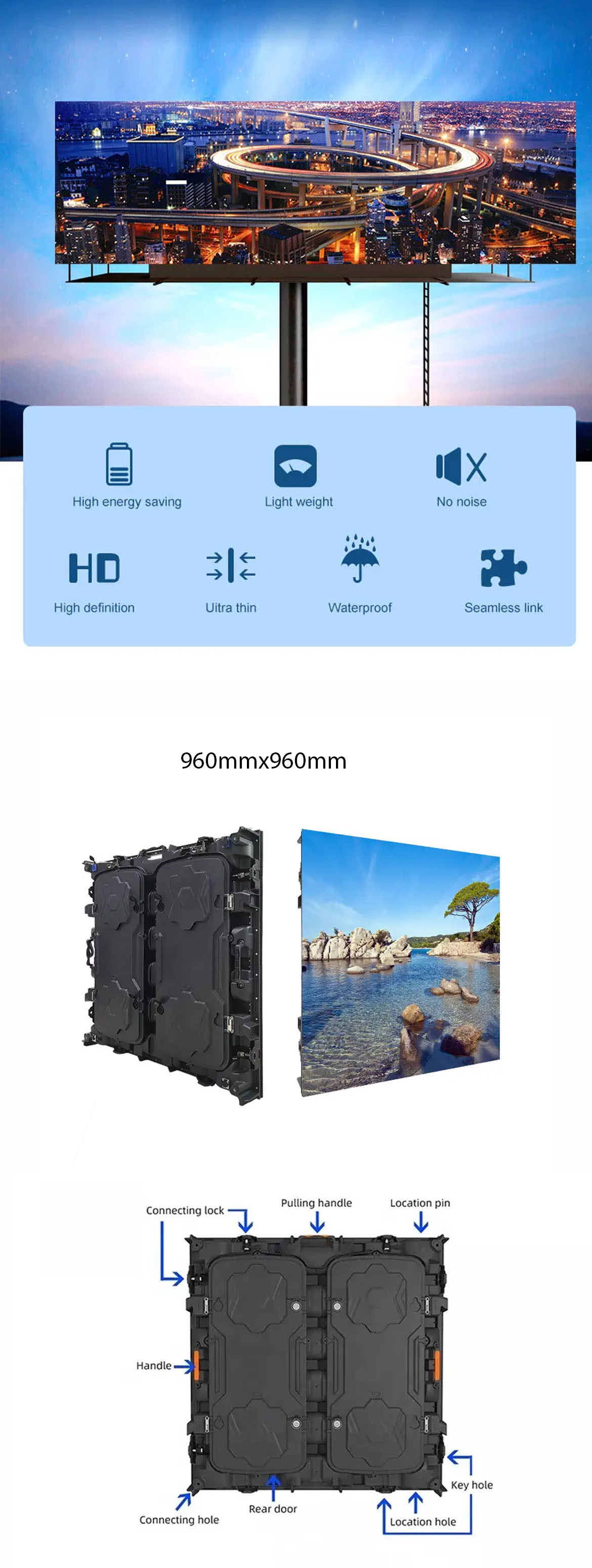 P4 Free HD Video Movie Building Led Display , SMD 3535 Led Video Panel