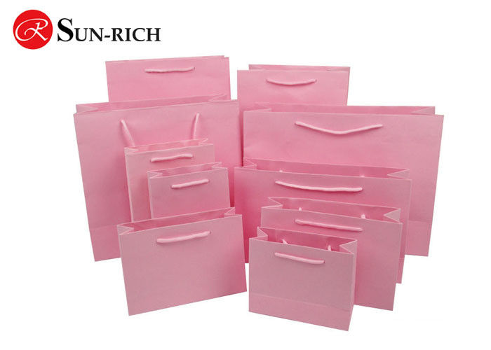 Customized Black Logo Pink luxury paper bag