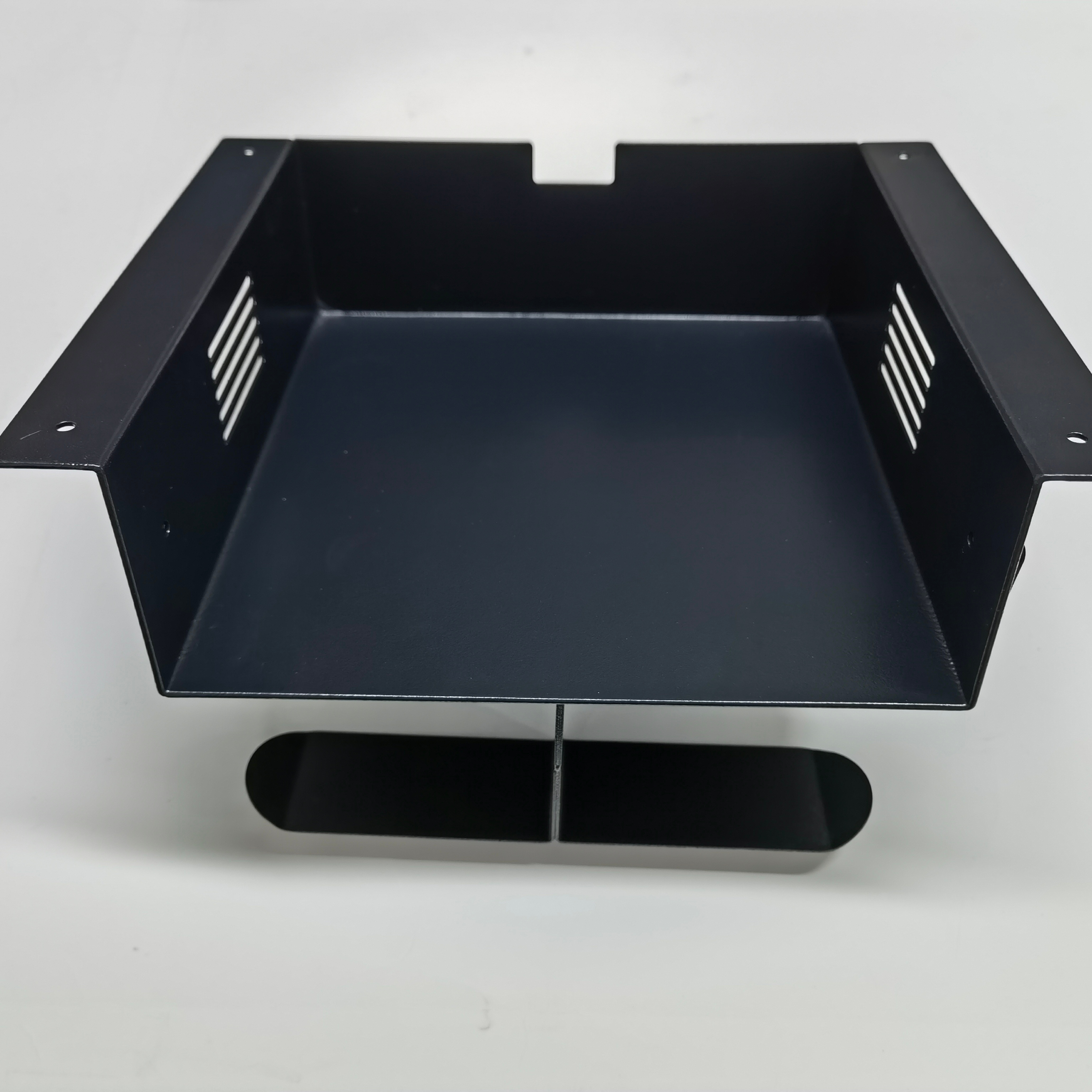 Black Steel Under Desk Storage Shelf 8*9inch Dual Headset Hanger Hook Holder for Storage