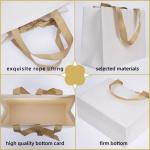 Square Bottom Kraft Paper Gift Bags With Handles for Shopping and Cardboard