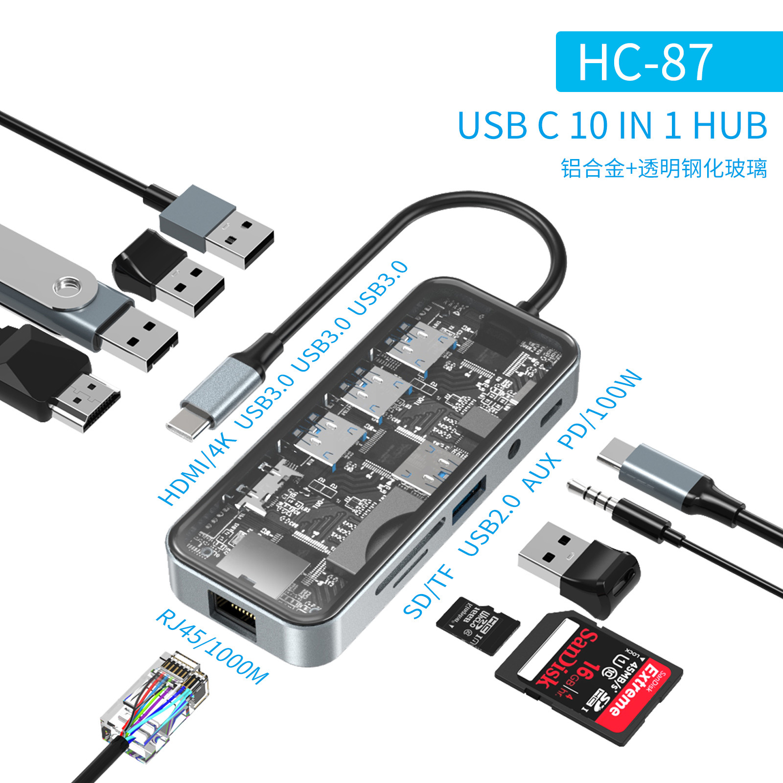 Customized Brand The Professional Aluminum Card Reader Hub For Enhanced Workflow