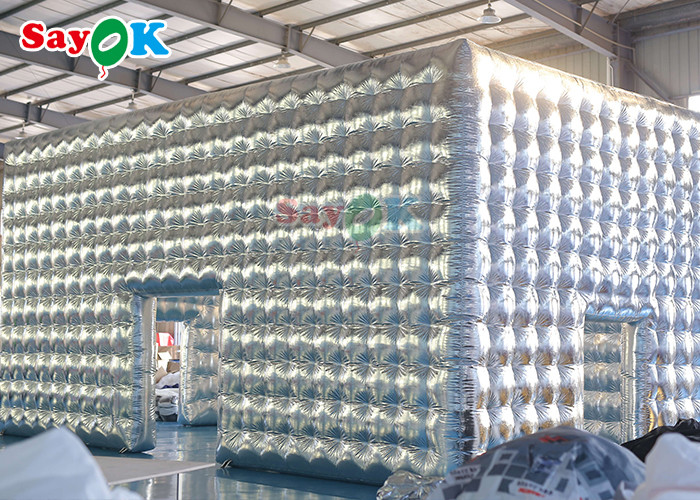 Customized Silver Inflatable Cube Tent For Party Wedding Show Exhibition Event Inflatable Air Tent