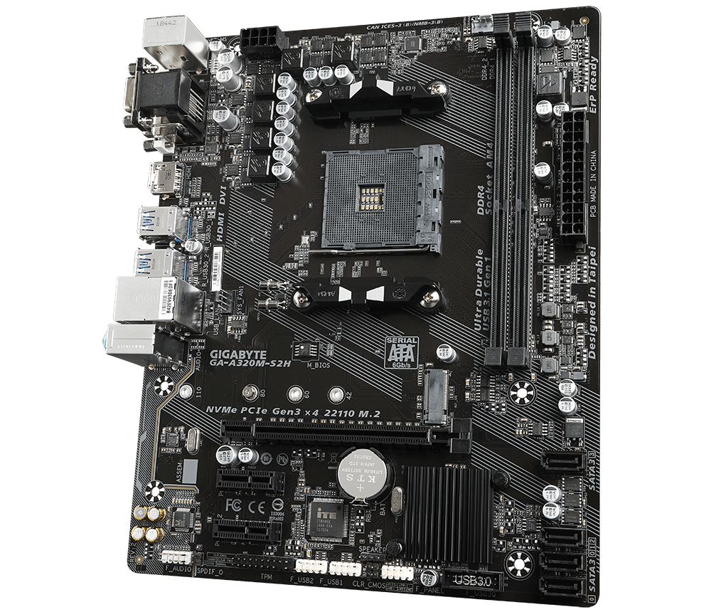 Customized GA AMD GA-A320M-S2H 32GB DDR4 AM4 Socket Micro ATX Gaming Motherboard