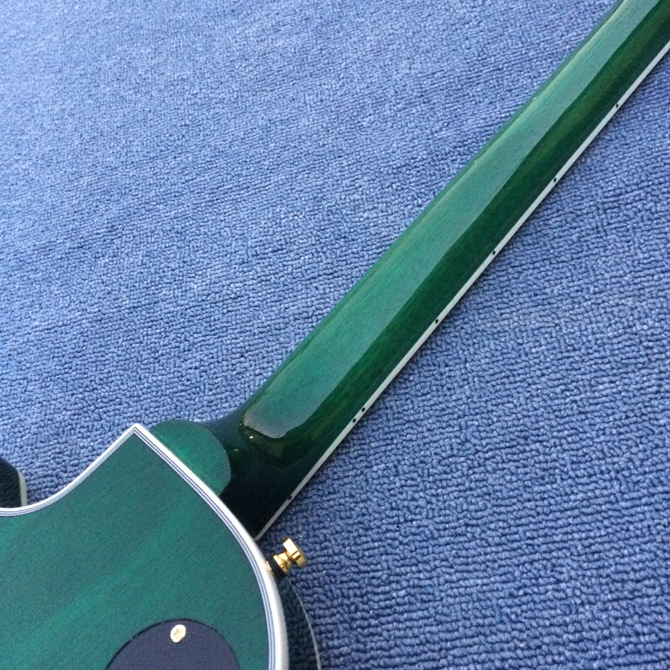 Chibson custom LP electric guitar, Green Flame Maple Top electric guitar with Gold hardware