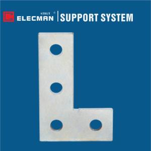 Quality Electro Galvanized Steel Strut Flat Fittings Four Holes L Angle Plate 5-3/8&quot; * 3-1/2&quot; wholesale