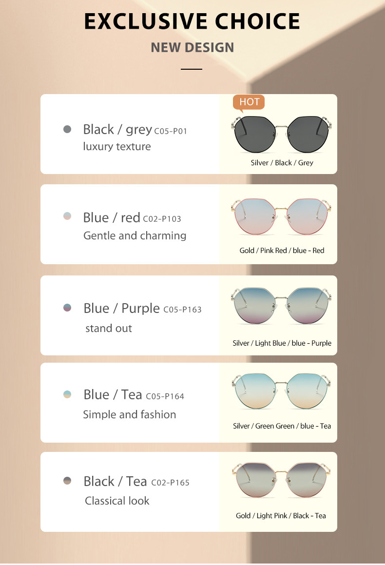 Metal Frame Polygon Shape Sunglasses Girls sturdy Customizable