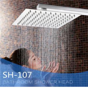 Quality Ultra Thin Stainless Steel Shower Head , Square Rainfall Shower Head Angle Adjustable wholesale