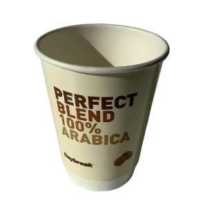 Quality Takeaway 12 Oz PE Lined Cups Double Wall Wooden Pulp Paper Food Grade wholesale