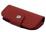 Red Soft Leather Eyeglass Case Custom Logo 158x82x40mm