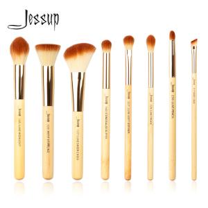 Quality Aluminium Ferrule Bamboo Makeup Brush Set Custom Soft Synthetic Bristles wholesale