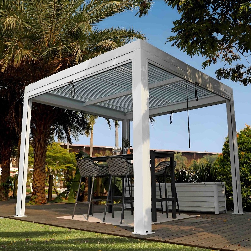 Outdoor Aluminum Pergola With Fixed Shutter Corrosion Resistant