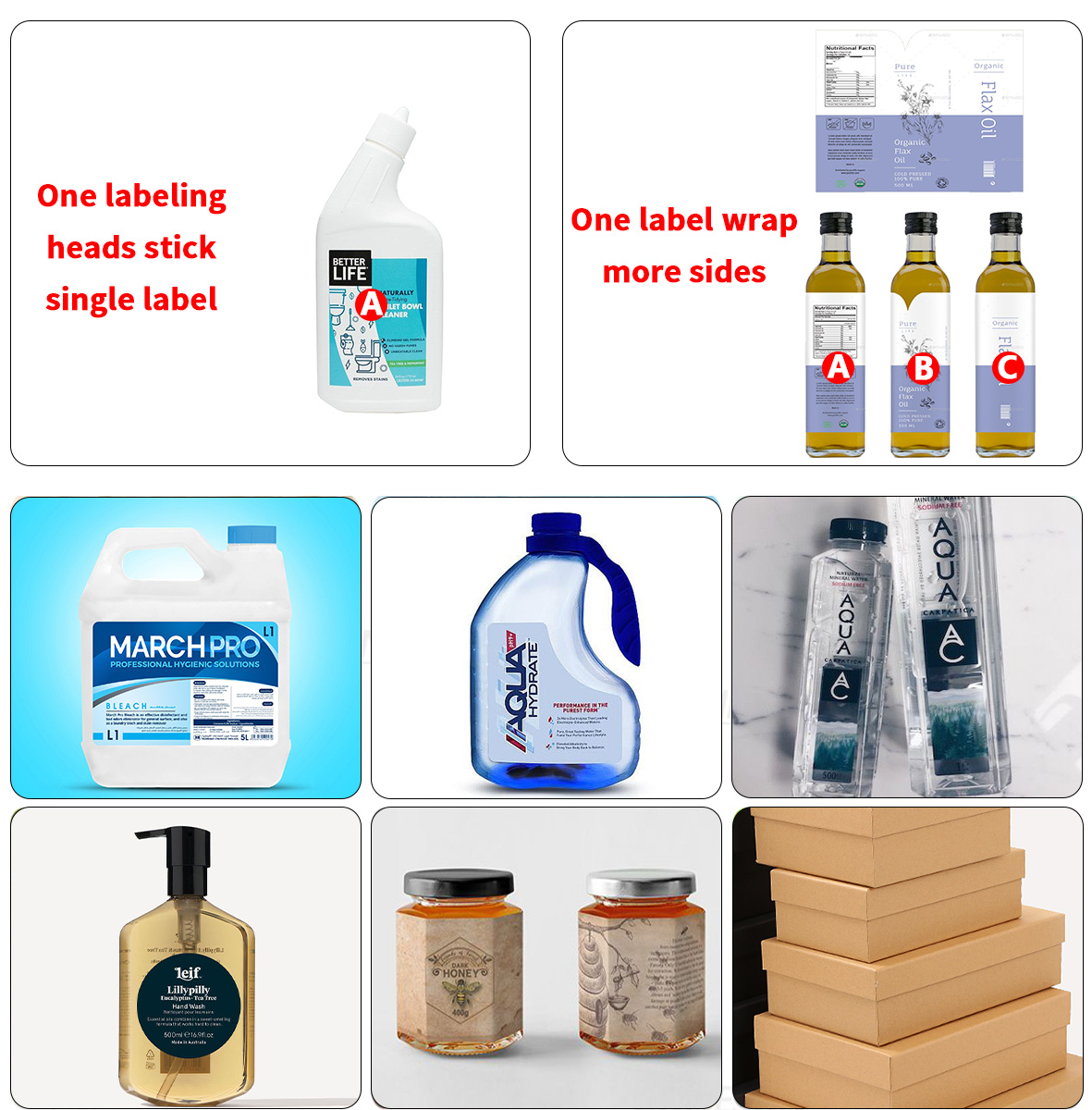 YM610 Automatic Flat Bottle Labeling Machine One Label On Three Sides