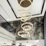 Gold Metal Large Modern Circular Chandelier