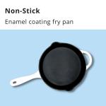 Multifunctional Enamel Coated Frying Pan 26cm For Camping Cooking