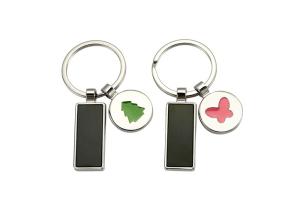 Quality Promotion Custom Logo Metal Keychain Holder Cute Pendant Rectangle Body wholesale