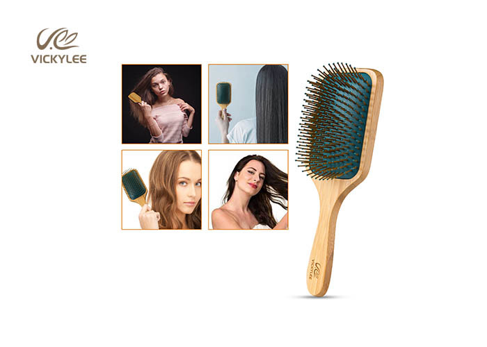 Square Oar Beech Wood 9.75 Inch Wooden Handle Hair Brush