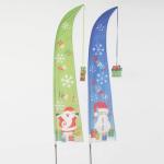 Christmas Garden Flag Sant Claus and Snowman
