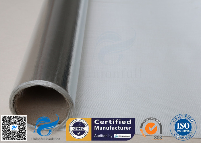 Silver Coated Aluminium Foil Fiberglass Fabric 3732 0.43MM 430G Heat Reflective