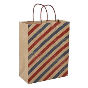 Quality 150GSM Twisted Handle Brown Printed Kraft Paper Bags wholesale