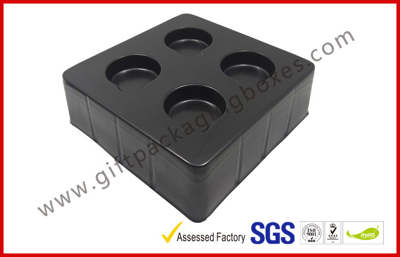 Elegant Black Gift Packaging Boxes with top and base / blister tray