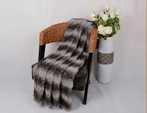 Quality Soft Polyester Fake Fur Blanket 2 Ply For Couch / Chair Throws High Warmth Retention wholesale