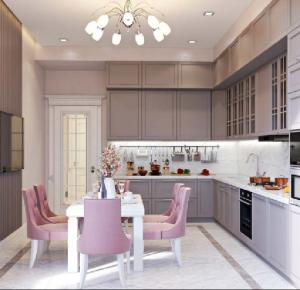 Quality Antifouling Painted Quartz Counter White Stone Kitchen Cabinets Frameless wholesale