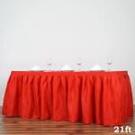 Coral Red Disposable Table Skirting For Birthday Party / Banquet
