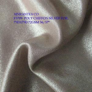 Quality F5709 lady fashion fabric poly chiffon with gold foil 75DX75D 57/58&quot; wholesale