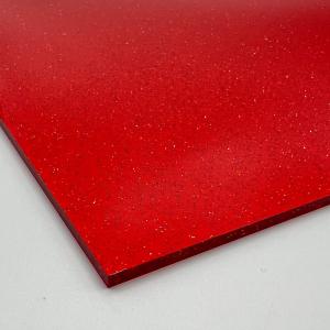 Quality Cherry Red Candy Color Glitter Acrylic Sheets 3mm Thickness wholesale